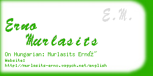 erno murlasits business card